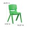 Flash Furniture Green Plastic Stackable School Chair with 15.5" Seat Height, PK2 2-YU-YCX-005-GREEN-GG - alternate 2